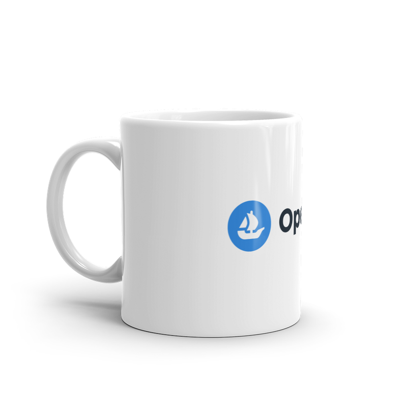 white glossy mug 11oz handle on left 6276b7e6ab073 - OpenSea Logo Mug