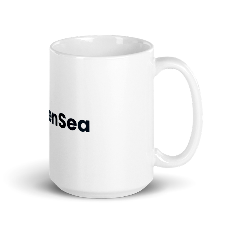 white glossy mug 15oz handle on right 6276b7e6ab10c - OpenSea Logo Mug