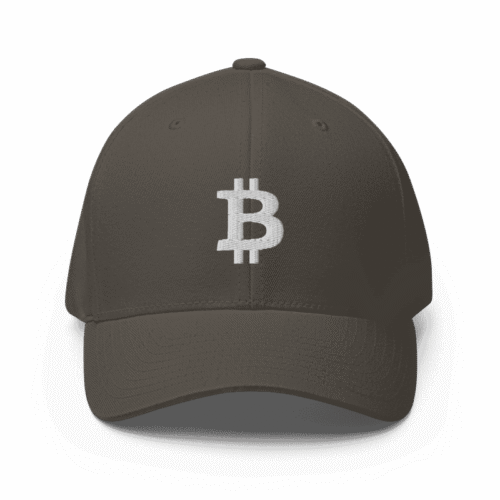 Bitcoin Logo Grey Closed-Back Cap