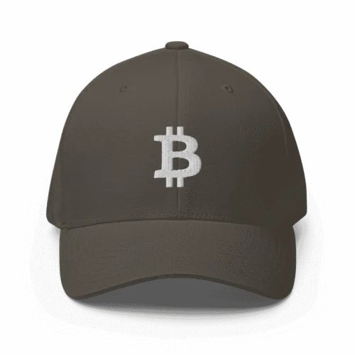 Bitcoin Logo Grey Closed-Back Cap