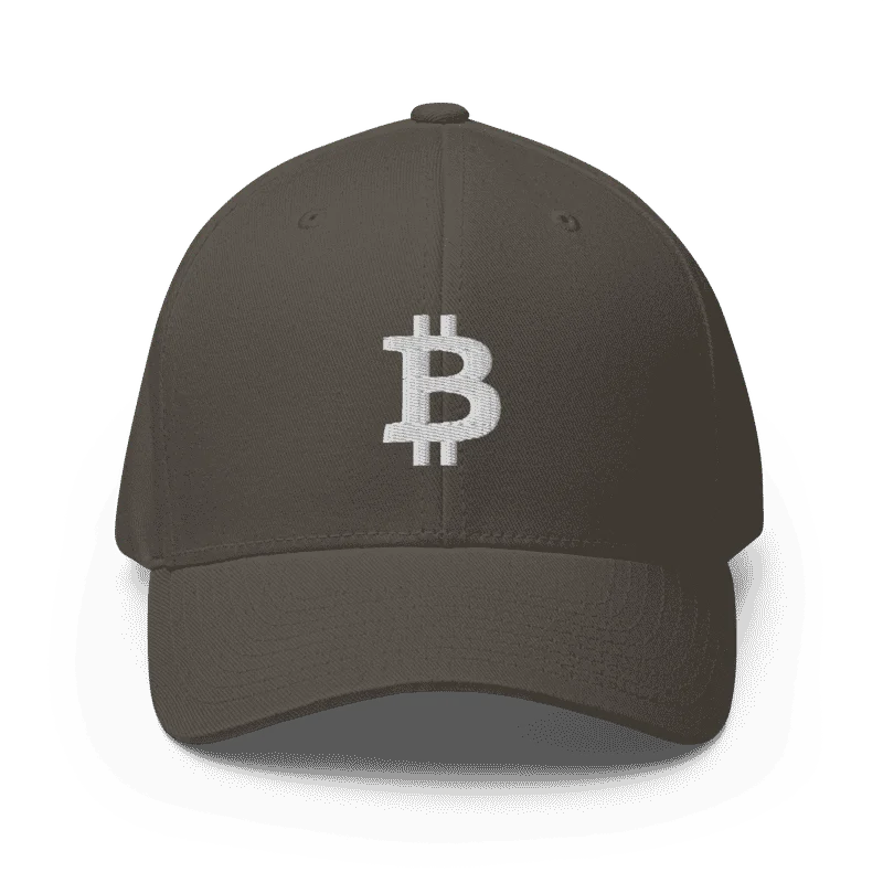 Bitcoin Logo Grey Closed-Back Cap