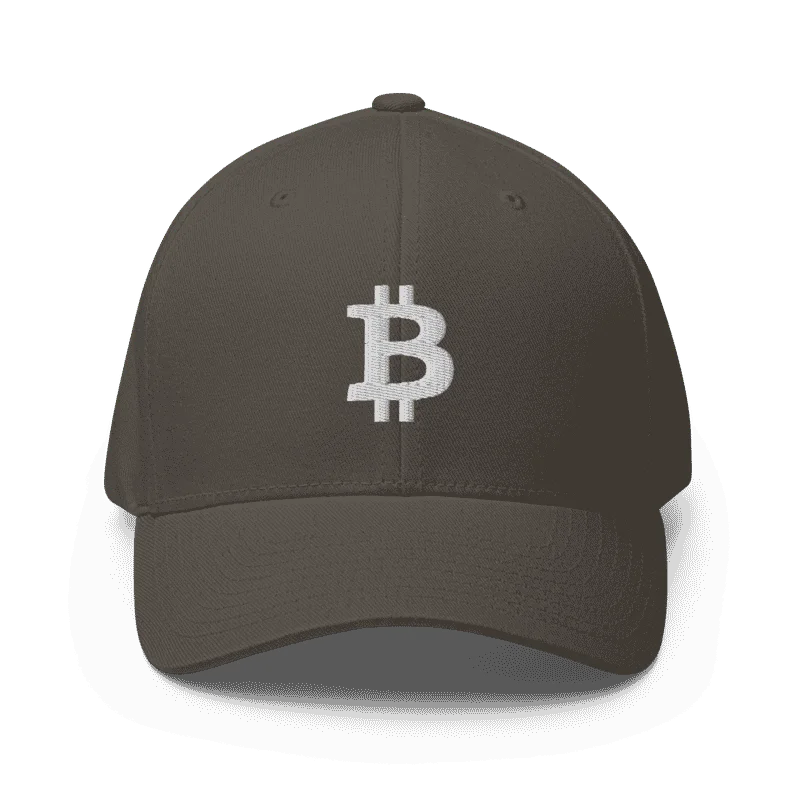 Bitcoin Logo Grey Closed-Back Cap - Image 2