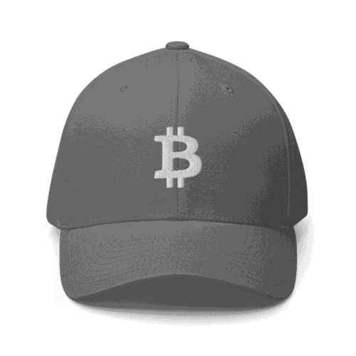 Bitcoin Logo Grey Closed-Back Cap
