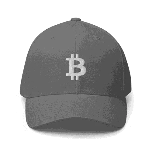 Bitcoin Logo Grey Closed-Back Cap