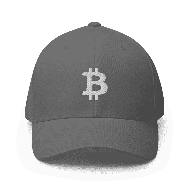 Bitcoin Logo Grey Closed-Back Cap