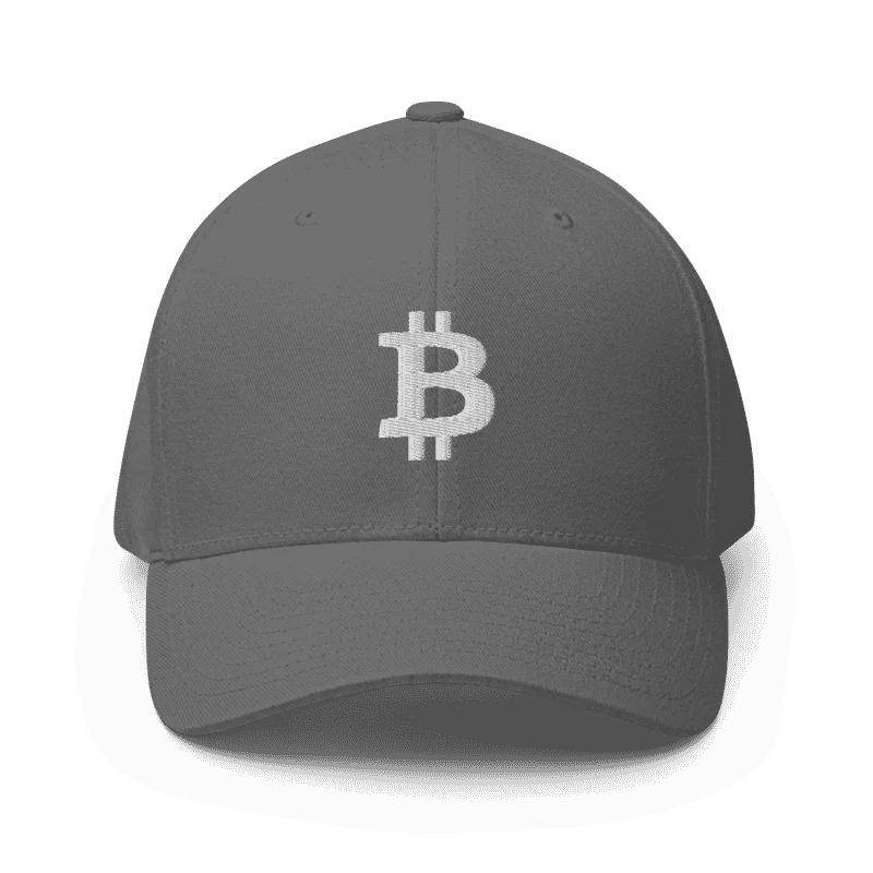 Bitcoin Logo Grey Closed-Back Cap