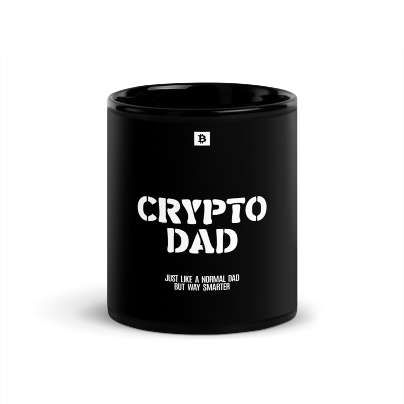 Crypto Dad Black Glossy Mug