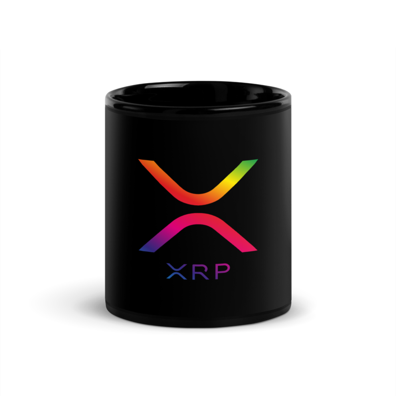 XRP Gradient Logo Black Glossy Mug