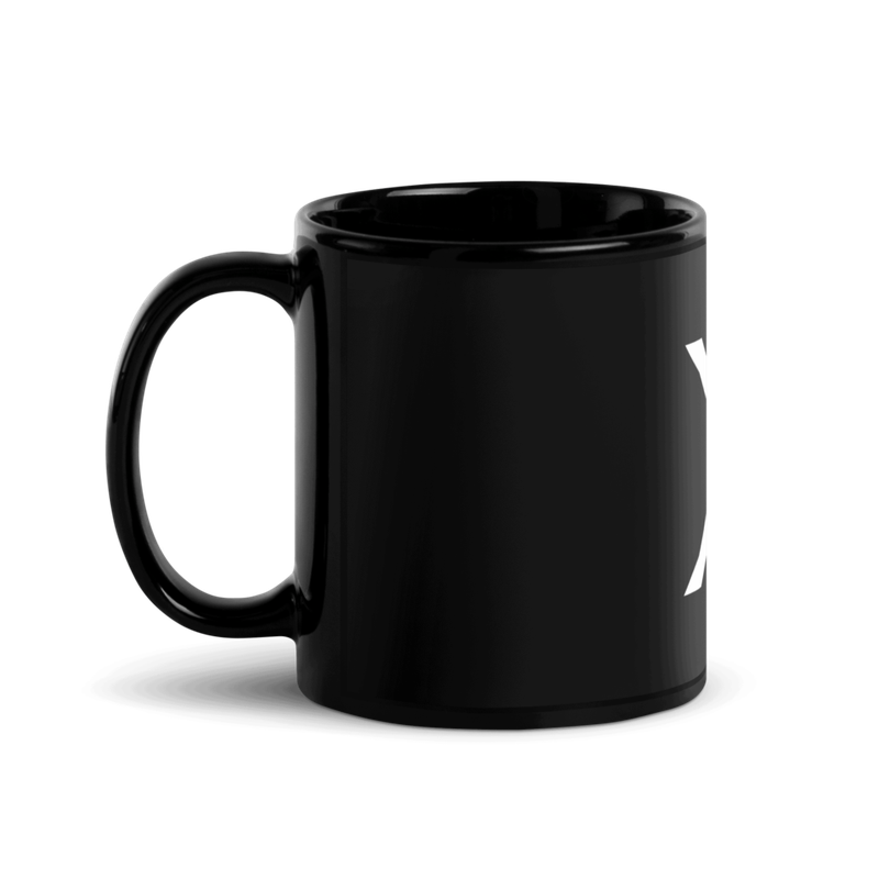 black glossy mug black 11oz handle on left 62ba2bca22fcc - XRP White Logo Black Glossy Mug