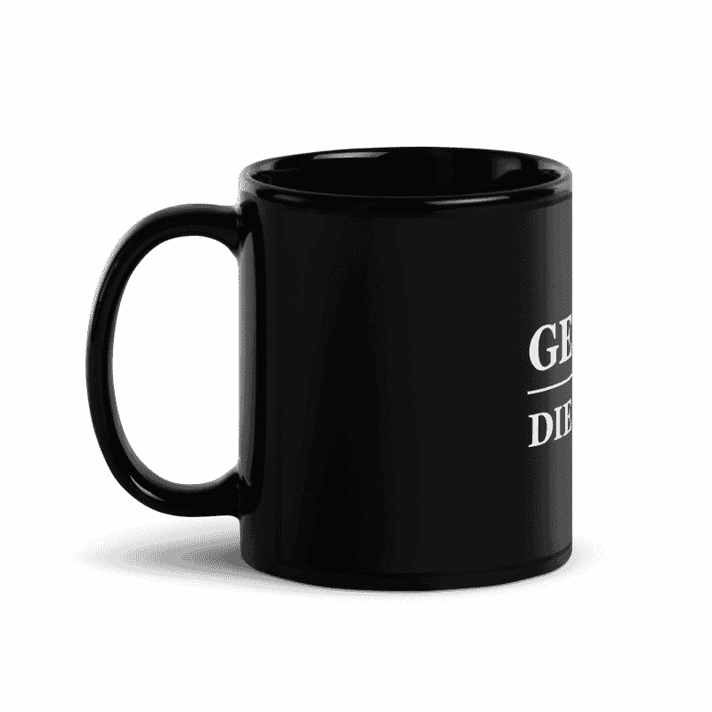 black glossy mug black 11oz handle on left 62ba315cb15ad - Get Rich or Die Hodlin' Black Glossy Mug