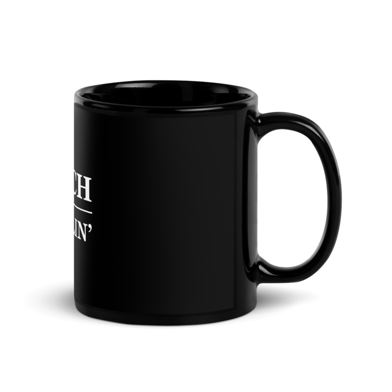 black glossy mug black 11oz handle on right 62ba315cb160f - Get Rich or Die Hodlin' Black Glossy Mug