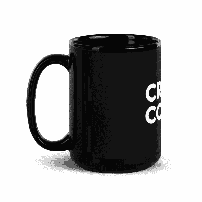 black glossy mug black 15oz handle on left 62ba30845950c - Crypto & Cocaine Black Glossy Mug