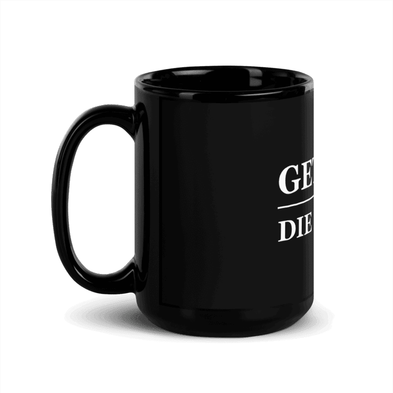 black glossy mug black 15oz handle on left 62ba315cb1678 - Get Rich or Die Hodlin' Black Glossy Mug