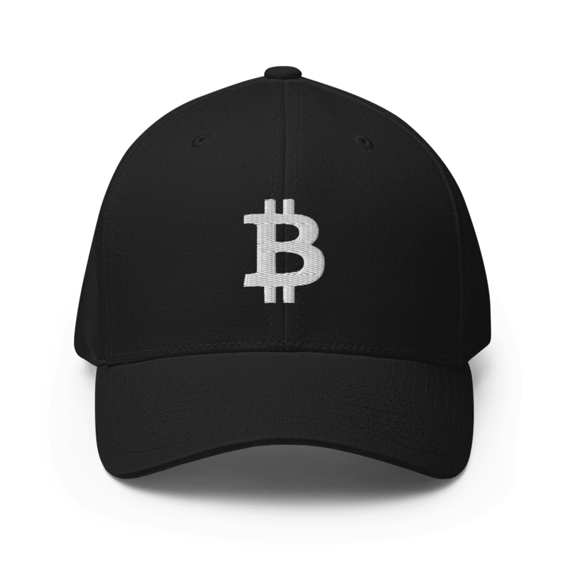 closed back structured cap black front 62b48b68572d3 - Bitcoin Flexfit Baseball Cap