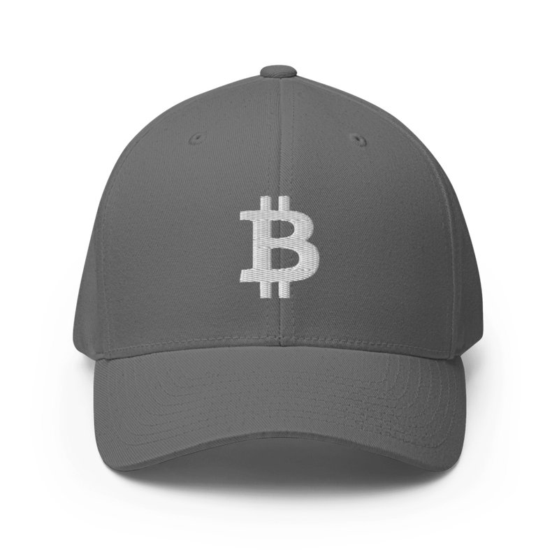 closed back structured cap grey front 62b48b68581ed - Bitcoin Flexfit Baseball Cap