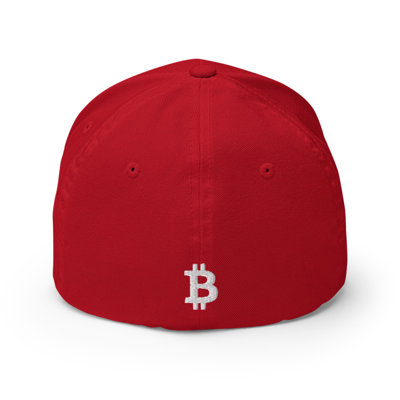closed back structured cap red back 62b48b6857fc4 - Bitcoin Flexfit Baseball Cap