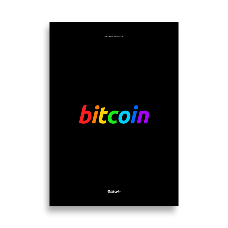 enhanced matte paper poster cm 70x100 cm front 62a3a01985d5f - Bitcoin Rainbow Logo Poster