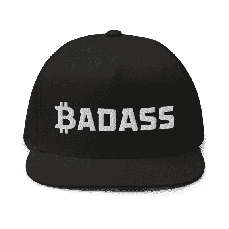 flat bill cap black front 62a23d9d62b7e - Bitcoin x Badass Snapback Hat