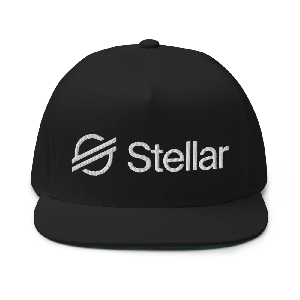 flat bill cap black front 62ba0fc8948b4 - Stellar Lumens XLM Snapback Hat