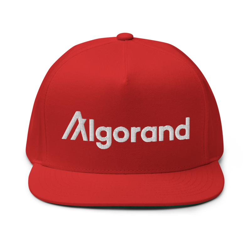 flat bill cap red front 62b48c16bace2 - Algorand Flat Bill Cap