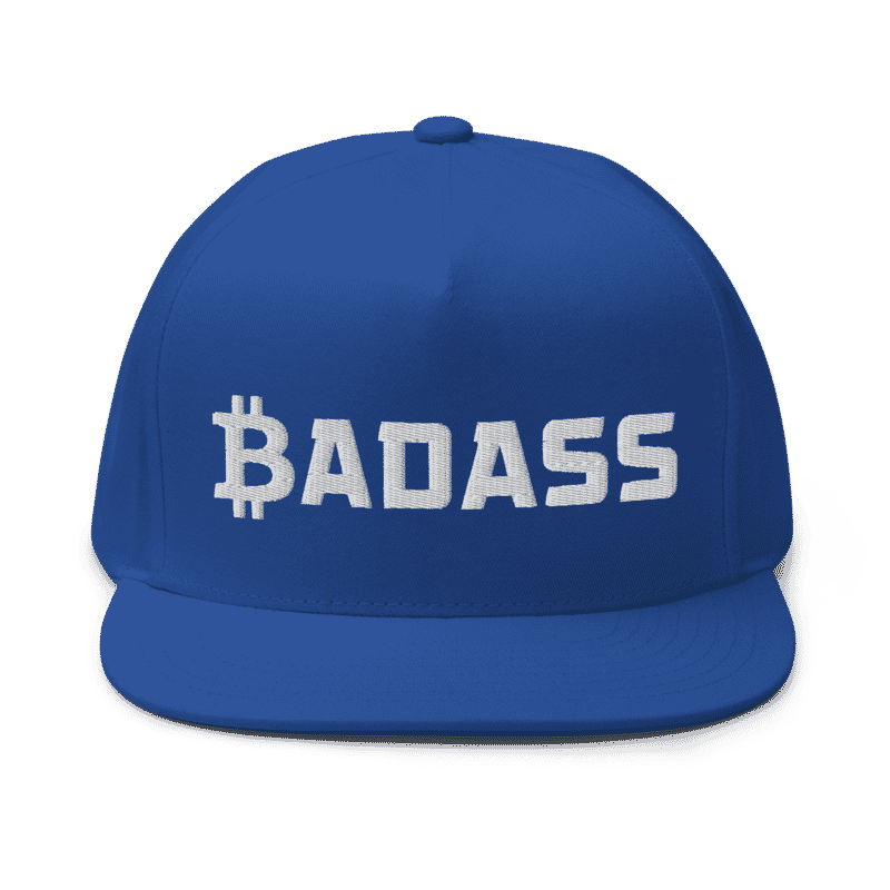 flat bill cap royal blue front 62a23d9d62d52 - Bitcoin x Badass Snapback Hat