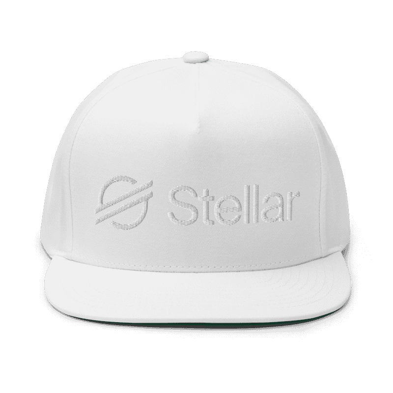 flat bill cap white front 62ba0fc894beb - Stellar Lumens XLM Snapback Hat