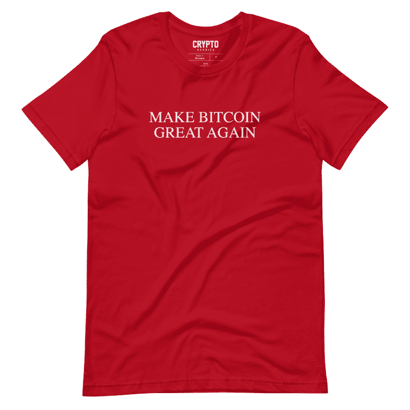 unisex staple t shirt red front 629ca9e53d860 - Make Bitcoin Great Again T-Shirt
