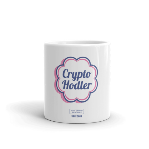 white glossy mug 11oz front view 62a0b5666280f - Crypto Hodler (Pink) Mug