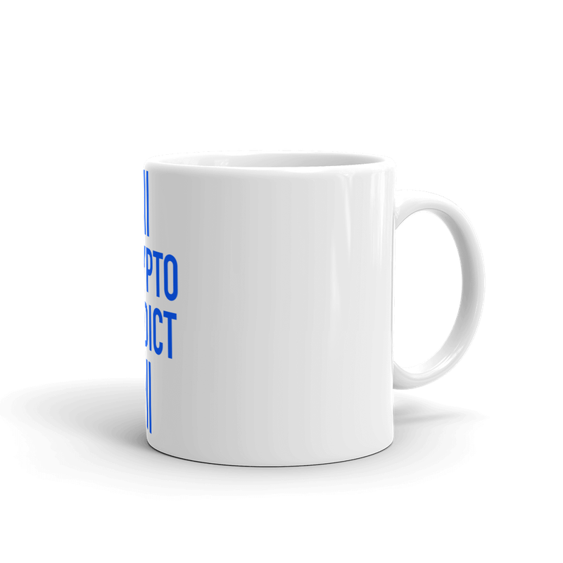 white glossy mug 11oz handle on right 62a0bc1eea663 - Crypto Addict Mug