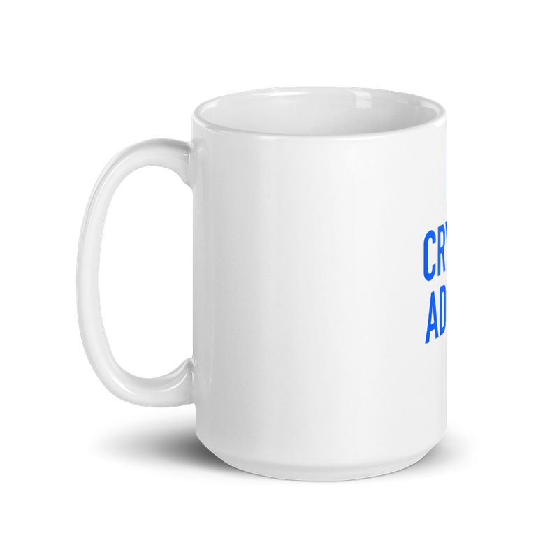 white glossy mug 15oz handle on left 62a0bc1eea7d5 - Crypto Addict Mug