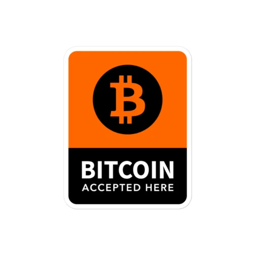 Bitcoin Accepted Here Large Sticker