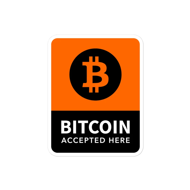 Bitcoin Accepted Here Large Sticker