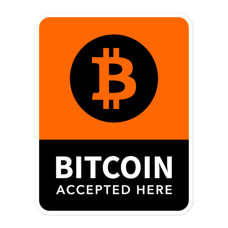 Bitcoin Accepted Here Large Sticker