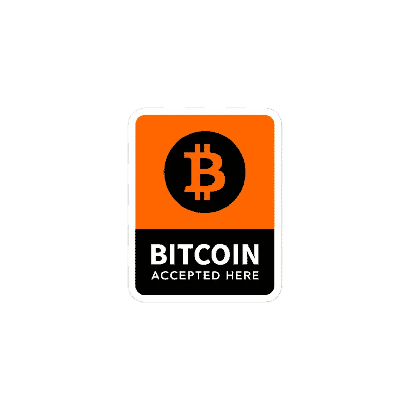 Bitcoin Accepted Here Large Sticker