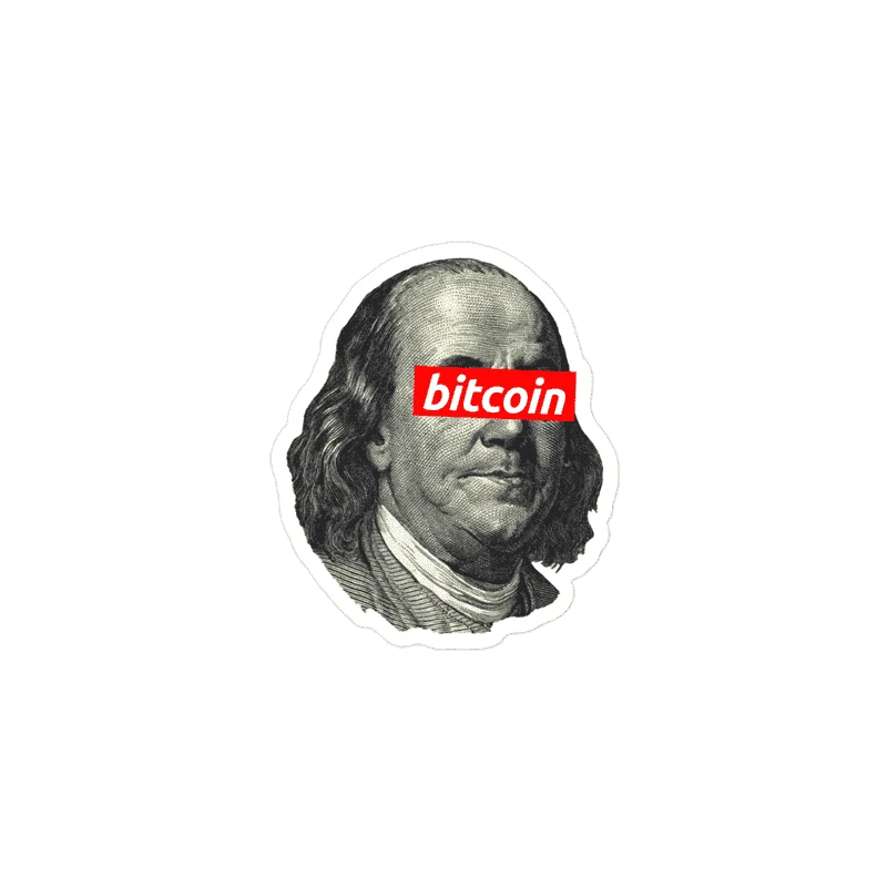 Bitcoin: Benjamin Franklin Sticker