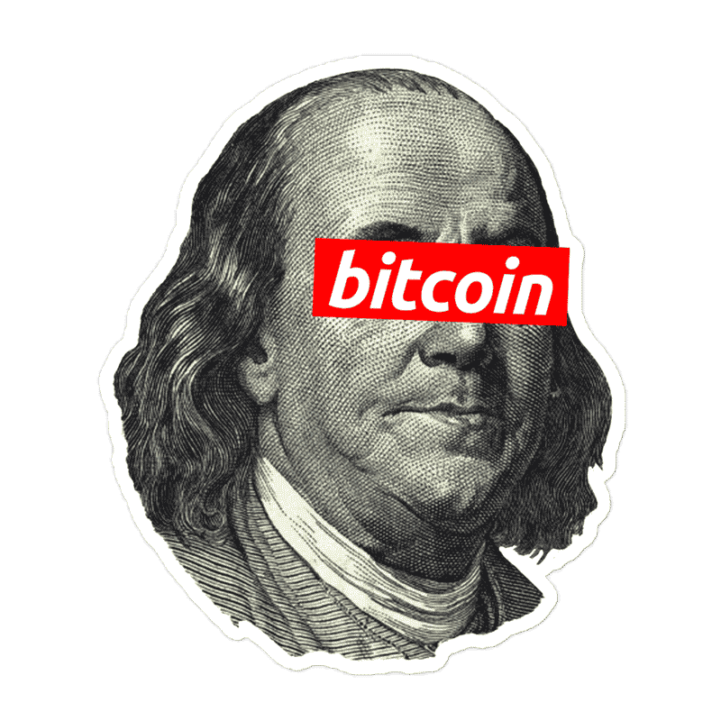 Bitcoin: Benjamin Franklin Sticker