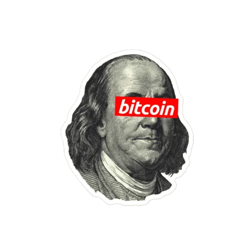 Bitcoin: Benjamin Franklin Sticker