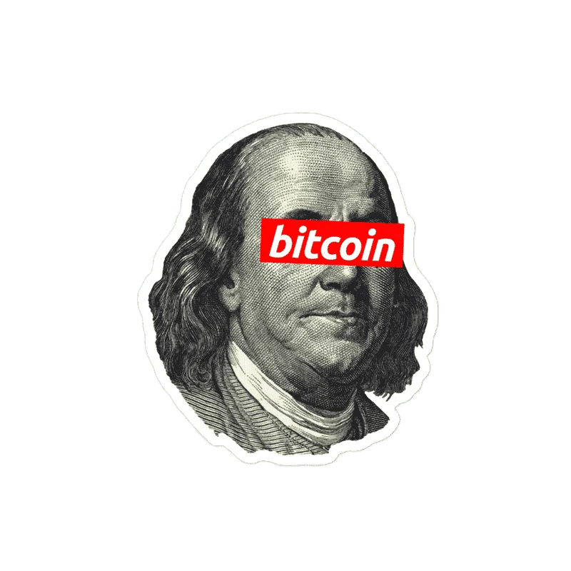 Bitcoin: Benjamin Franklin Sticker