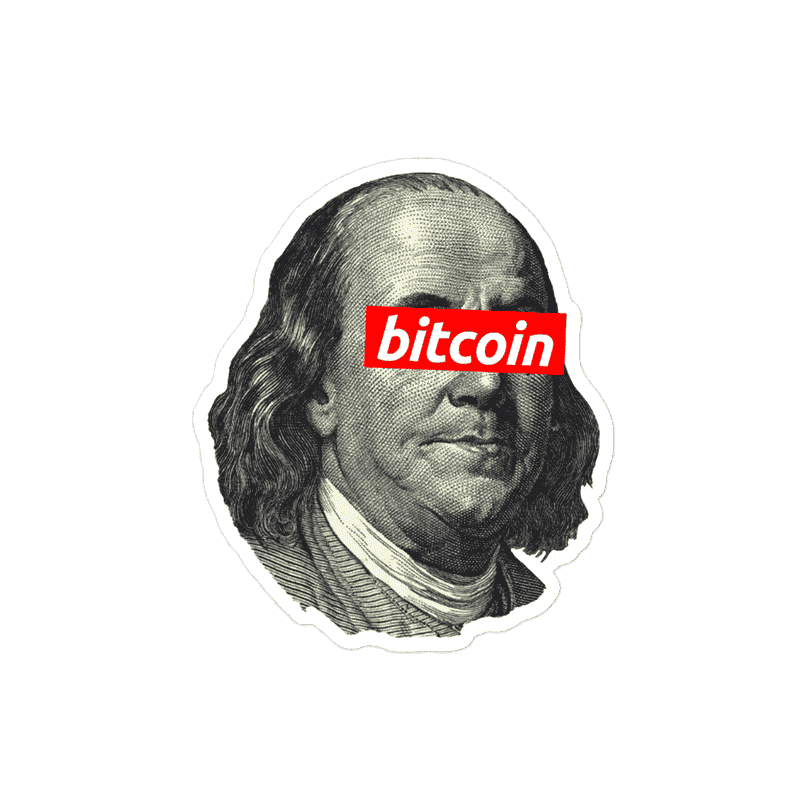 Bitcoin: Benjamin Franklin Sticker