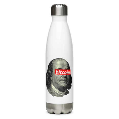 Bitcoin x Benjamin Franklin Stainless Steel Water Bottle