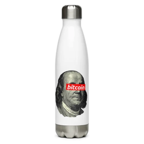 Bitcoin x Benjamin Franklin Stainless Steel Water Bottle
