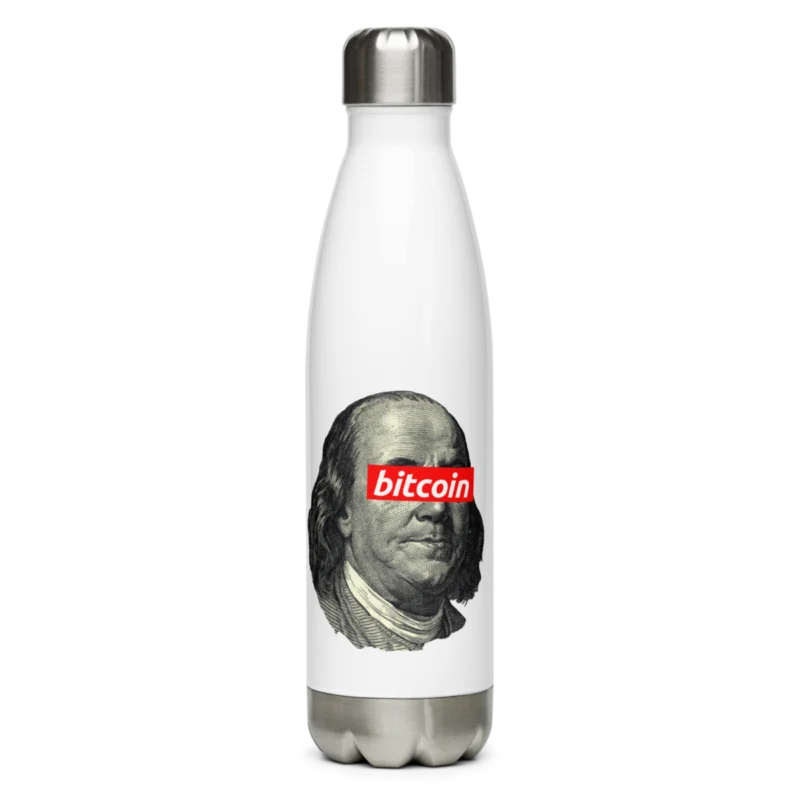Bitcoin x Benjamin Franklin Stainless Steel Water Bottle