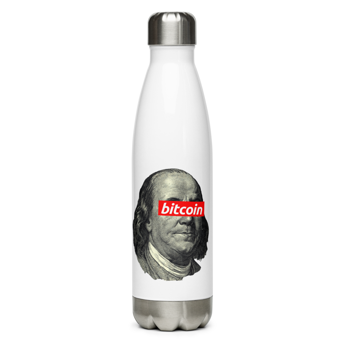 Bitcoin X Benjamin Franklin Stainless Steel Water Bottle