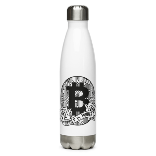 Bitcoin x Money Is Power Stainless Steel Water Bottle