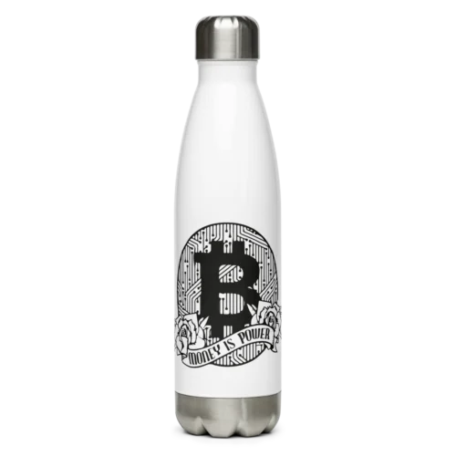 Bitcoin x Money Is Power Stainless Steel Water Bottle