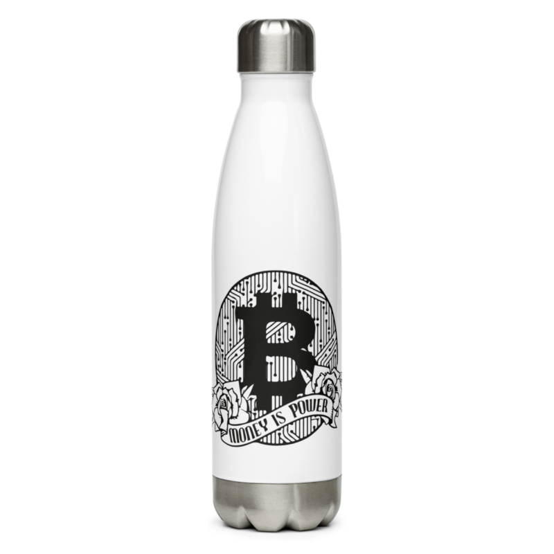 Bitcoin x Money Is Power Stainless Steel Water Bottle