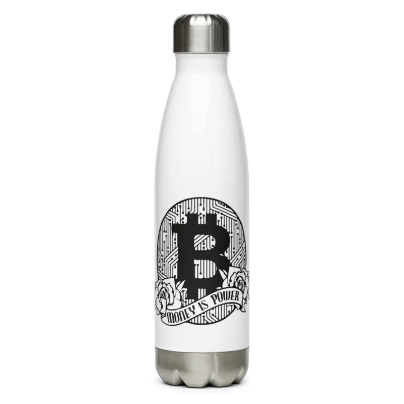 Bitcoin x Money Is Power Stainless Steel Water Bottle