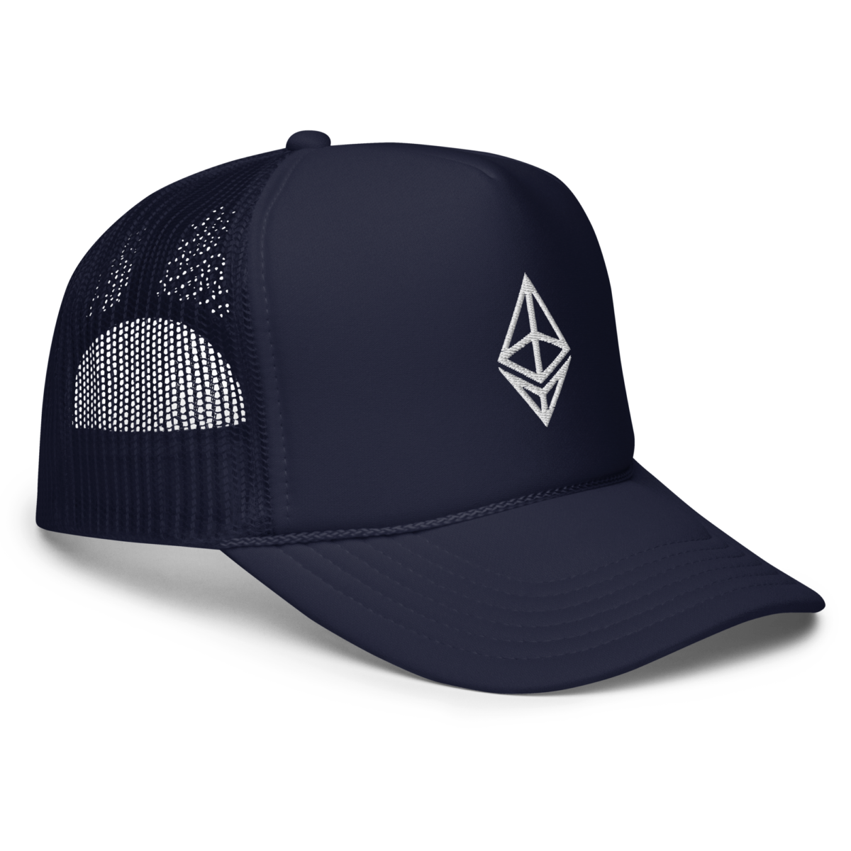 Ethereum Navy Foam trucker hat