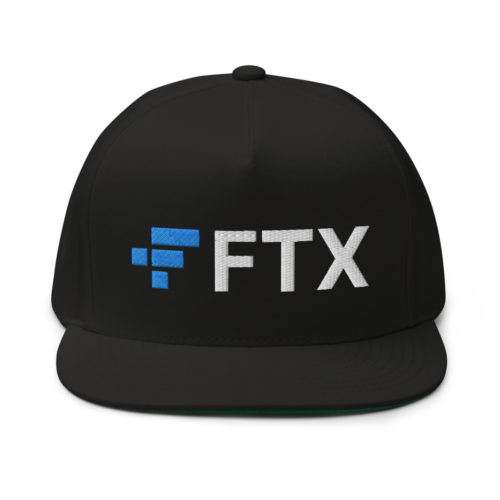 flat bill cap black front 630c86efe7675 - FTX Logo Snapback Hat
