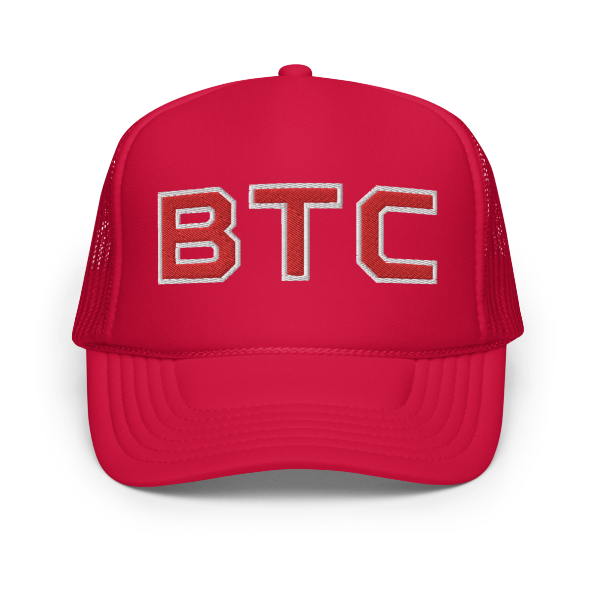 foam trucker hat red one size front 6308d7de5dbd8 - Bitcoin x BTC "Pepsi" Foam Trucker Hat